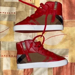 Red Plaid Burberry high tops